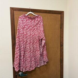 Red Floral Women's Skirt